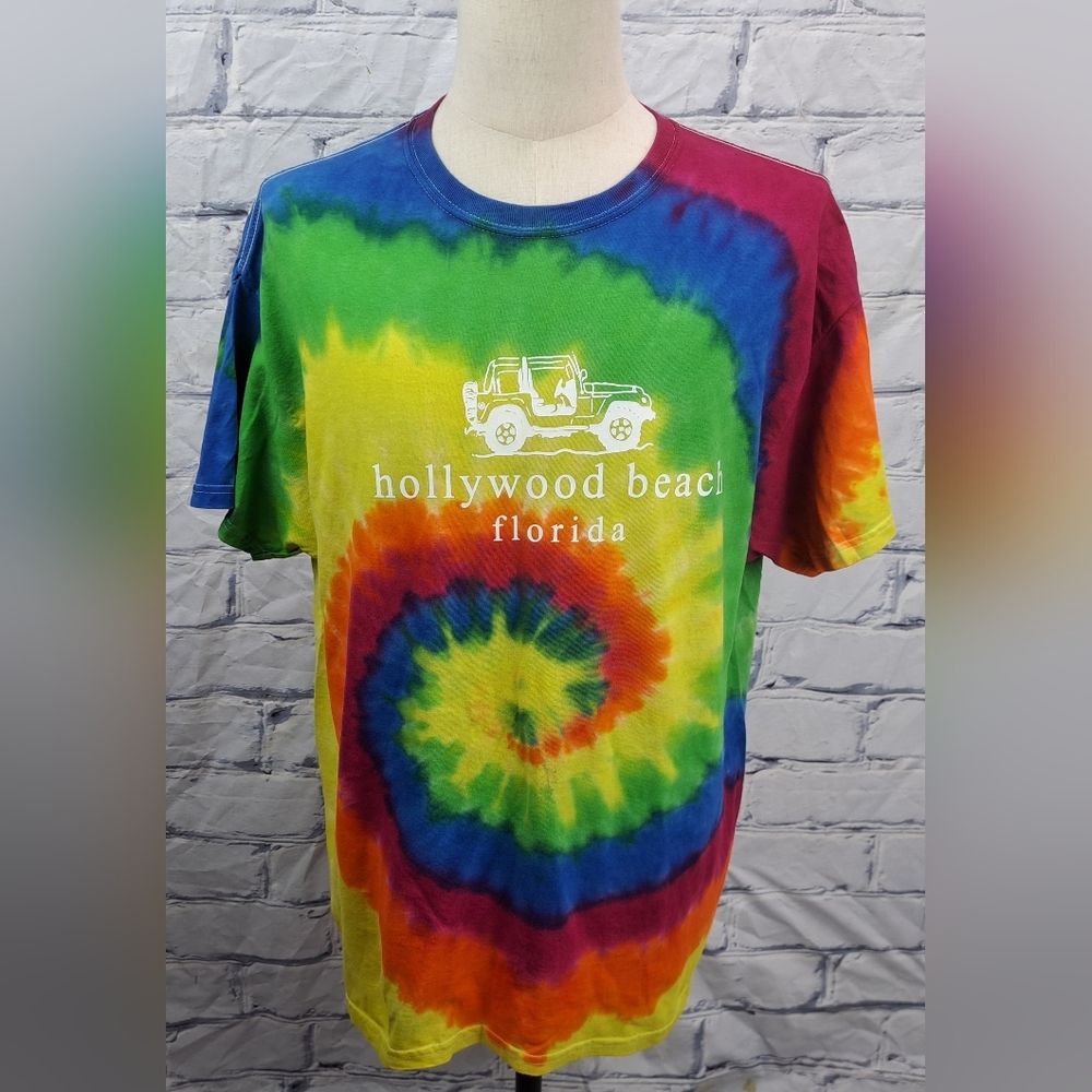 Colortone Men's T-Shirt Tee Hollywood Florida Jeep Pyschedelic Trippy XL